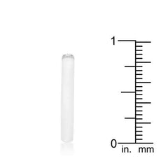 White Ceramic Band Ring With Cubic Zirconia