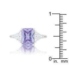 Classic Lavender White Gold Rhodium Engagement Ring