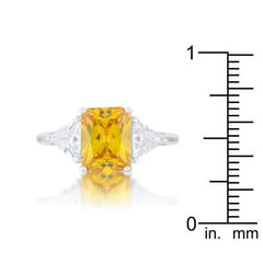 Classic Canary Yellow Rhodium Engagement Ring