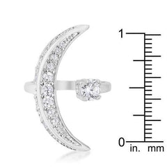 Luna .75ct CZ White Gold Rhodium Delicate Ring