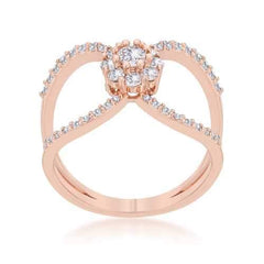 Joyce 0.4ct CZ Rose Gold Delicate Floral Wrap Ring