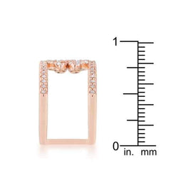 Lauren 0.4ct CZ Rose Gold Delicate Clover Wrap Ring