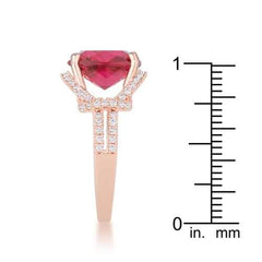 Charlene 6.2ct Ruby CZ Rose Gold Classic Statement Ring