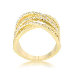 Greta 0.57ct CZ 14k Gold Wide Cocktail Cable Ring