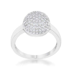 Brie 0.6ct CZ Rhodium Contemporary Sphere Ring