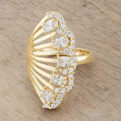 Natalie 2.15ct CZ 14k Gold Contemporary Cocktail Ring