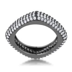 Jana 1.29ct CZ Hematite Contemporary Square Band Ring