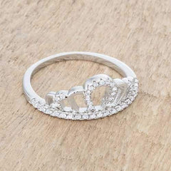 Madeline 0.2ct Rhodium Simple Crown Ring